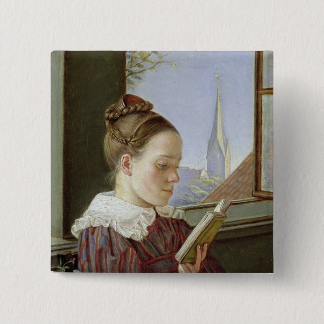 Minna Wasmann, the sister of the artist , 1822 Pinback Button (Front)