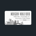 Minneapolis | Bold Stylized Skyline | Label<br><div class="desc">Minneapolis full-sized addresslabel.</div>