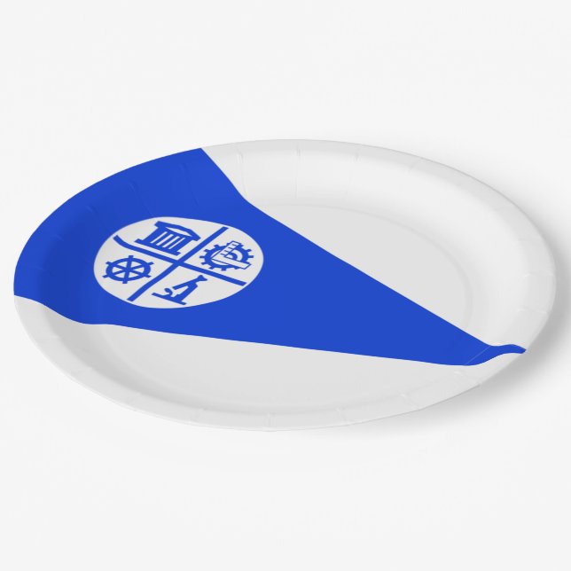 Minneapolis city flag paper plates (Angled)