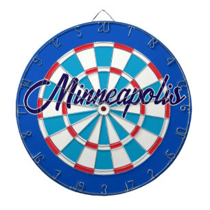 Minneapolis Classic Blue Red White Patriotic Dart Board