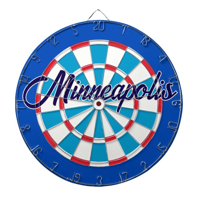 Minneapolis Classic Blue Red White Patriotic Dart Board (Front)