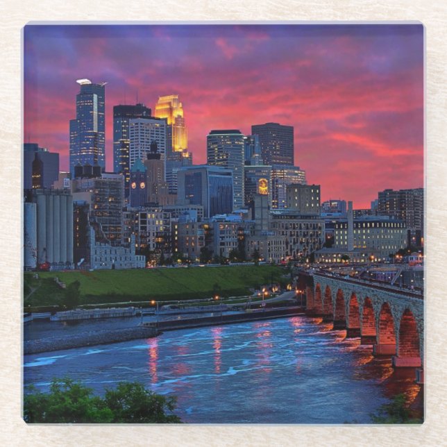 Minneapolis Eye Candy Glass Coaster (Front)
