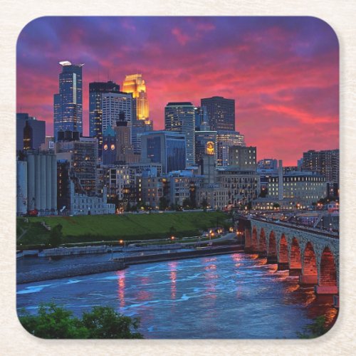 Minneapolis Eye Candy Square Paper Coaster