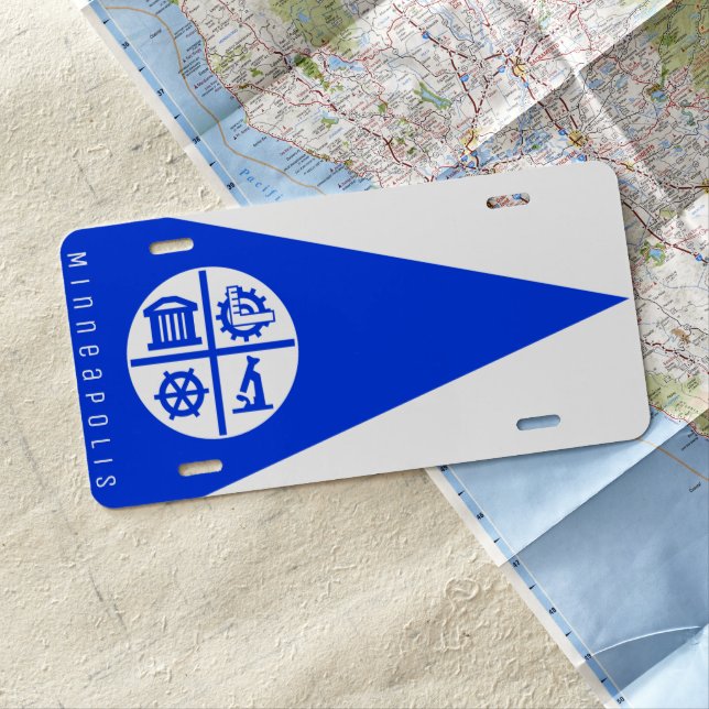 Minneapolis Flag License Plate (In Situ)