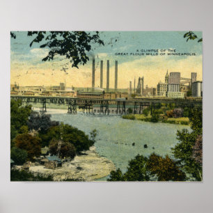 Minneapolis Flour Mills Vintage Poster