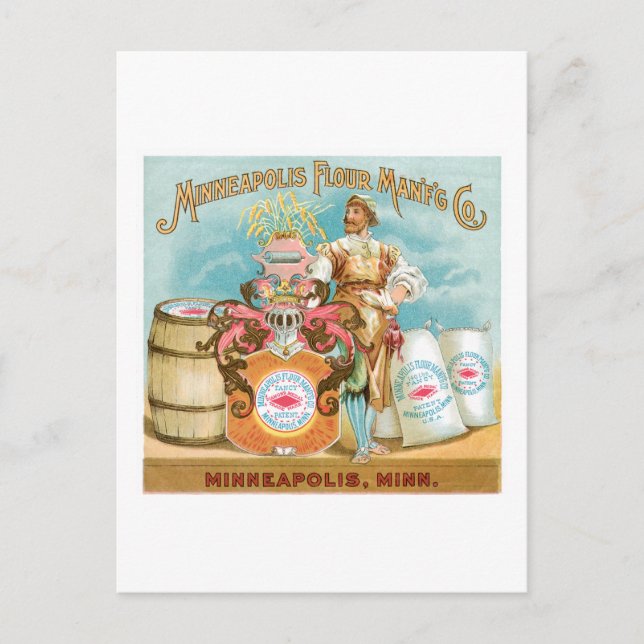 Minneapolis Flour Vintage Food Ad Art Postcard (Front)