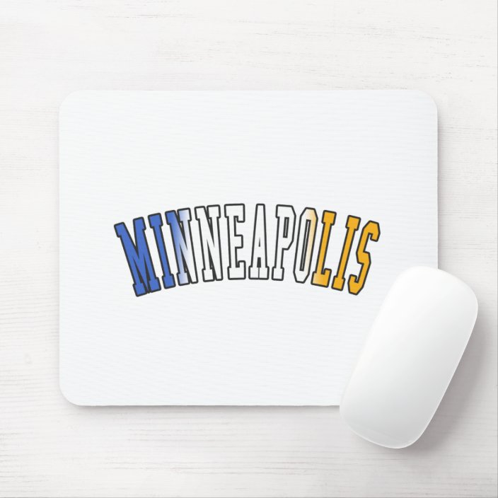 Minneapolis in Minnesota State Flag Colors Mousepad
