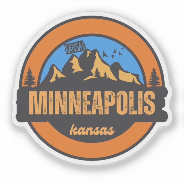 Minneapolis, Kansas Sticker (Front)