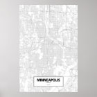 Minneapolis, Minnesota (white on black) Poster | Zazzle.com