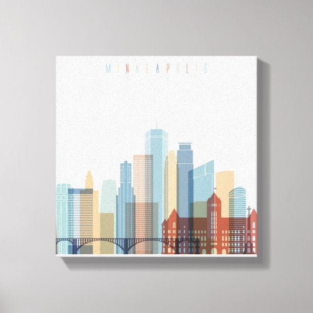 Minneapolis, Minnesota | City Skyline Canvas Print (Front)