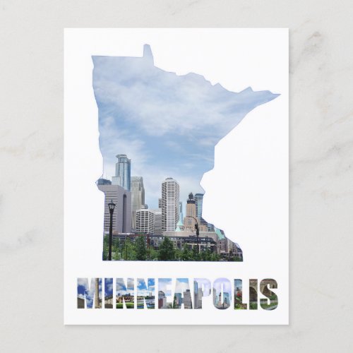 Minneapolis Minnesota City Skyline Travel Postcard