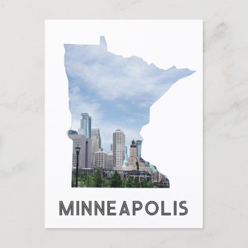 Minneapolis Minnesota City Skyline Travel Postcard
