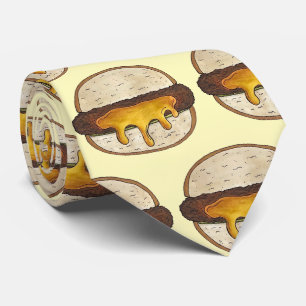 Minneapolis Minnesota Jucy Juicy Lucy Cheeseburger Neck Tie