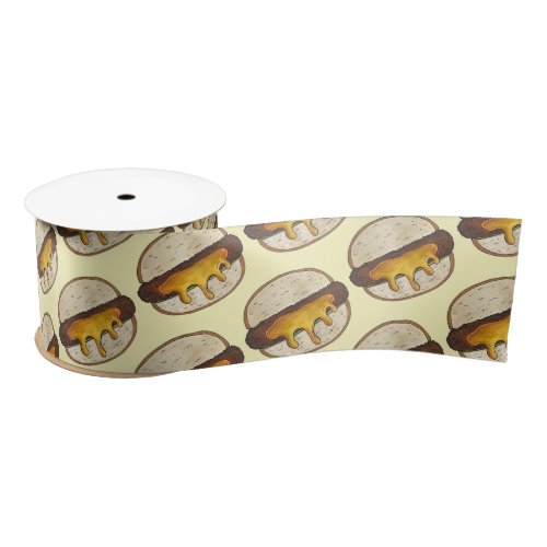 Minneapolis Minnesota Jucy Juicy Lucy Cheeseburger Satin Ribbon