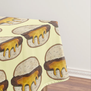 Minneapolis Minnesota Jucy Juicy Lucy Cheeseburger Tablecloth