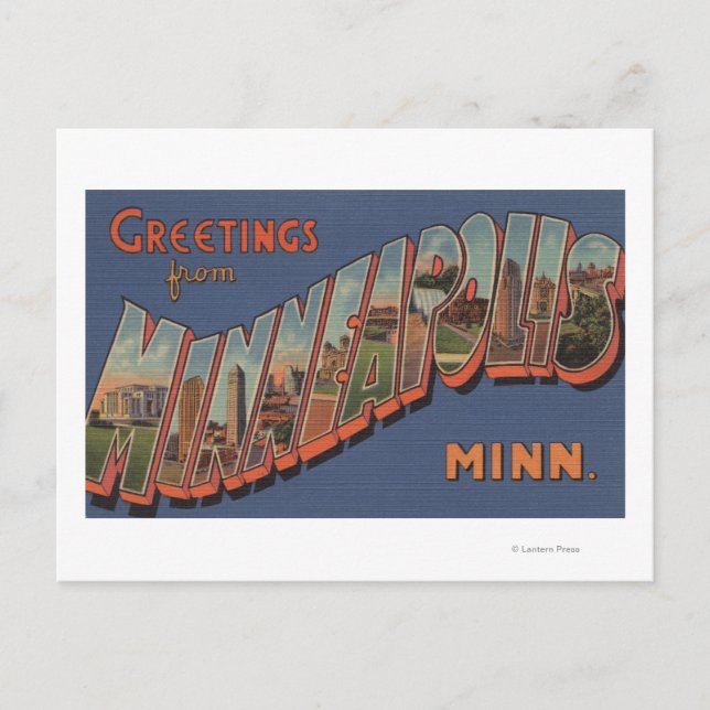 Minneapolis, Minnesota - Large Letter Scenes Postcard (Front)