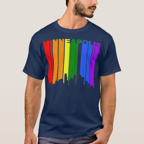 Minneapolis Minnesota LGBTQ Gay Pride Rainbow Skyl T_Shirt
