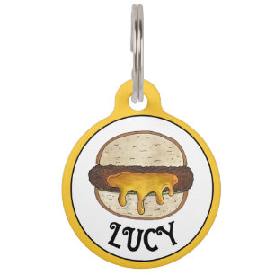 Minneapolis Minnesota MN Juicy Lucy Cheese Burger Pet ID Tag
