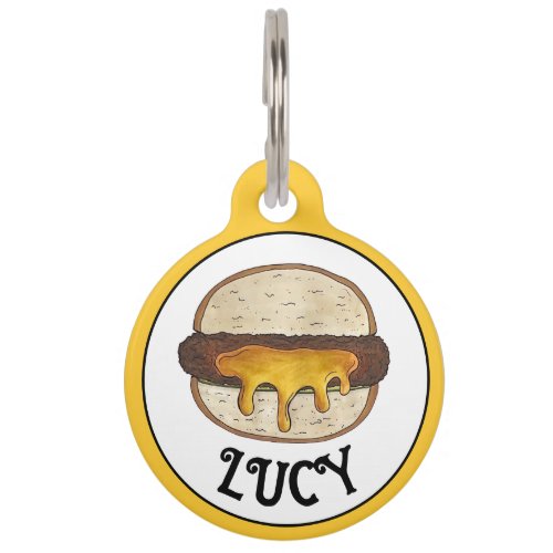 Minneapolis Minnesota MN Juicy Lucy Cheese Burger  Pet ID Tag