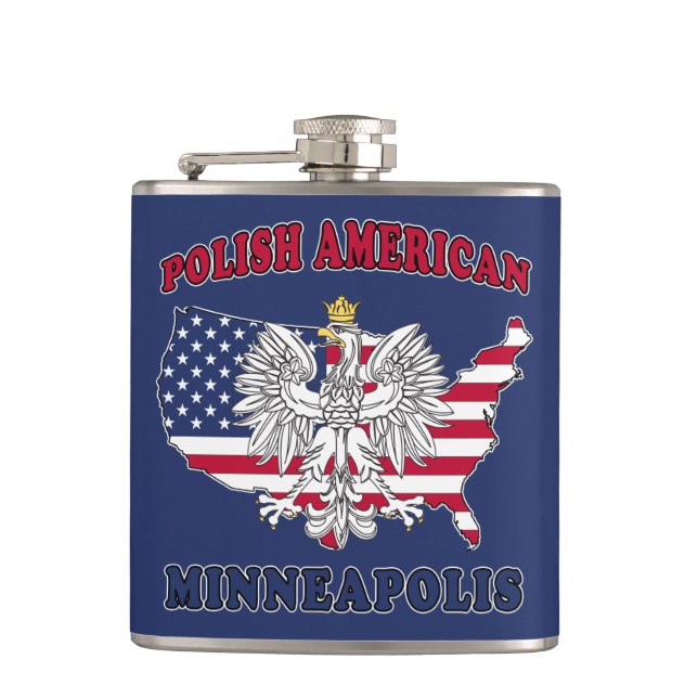 Minneapolis Minnesota Polish Flask (Front)