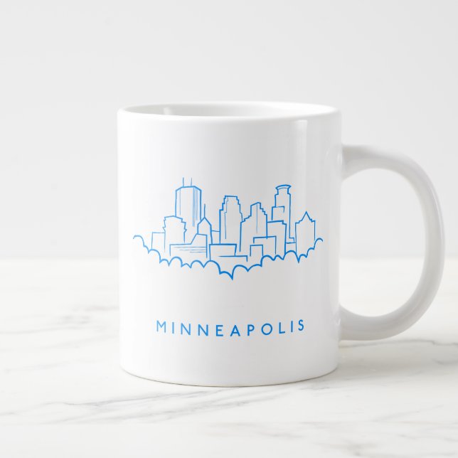 Minneapolis, Minnesota Skyline Giant Coffee Mug (Right)