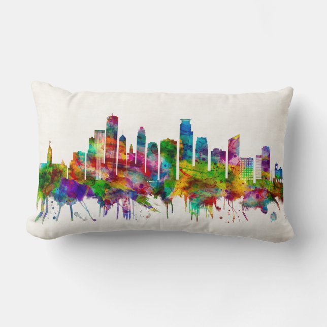 Minneapolis Minnesota Skyline Lumbar Pillow (Front)