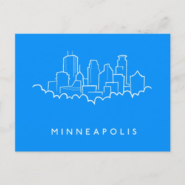 Minneapolis, Minnesota Skyline Postcard (Front)