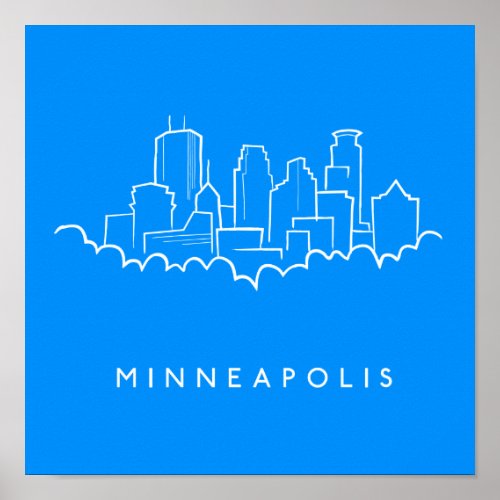 Minneapolis Minnesota Skyline Poster