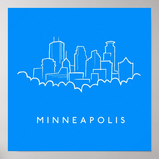 Minneapolis, Minnesota Skyline Poster (Front)