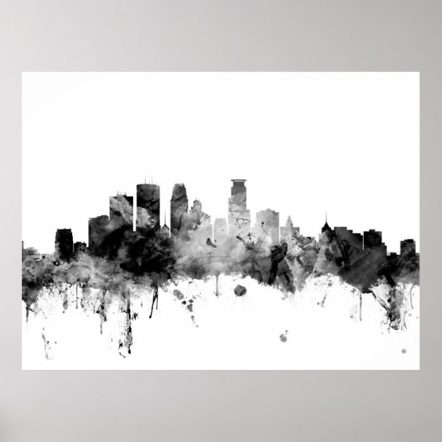 Minneapolis Minnesota Skyline Poster (Front)