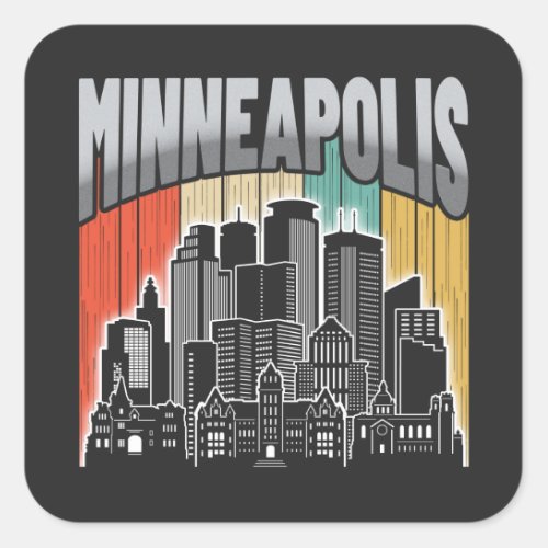 Minneapolis Minnesota Square Sticker