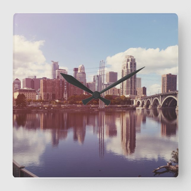 Minneapolis Minnesota  Square Wall Clock (Front)