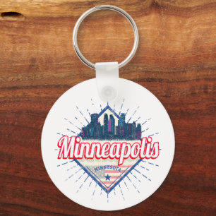 Minneapolis Minnesota USA Skyline United States Keychain