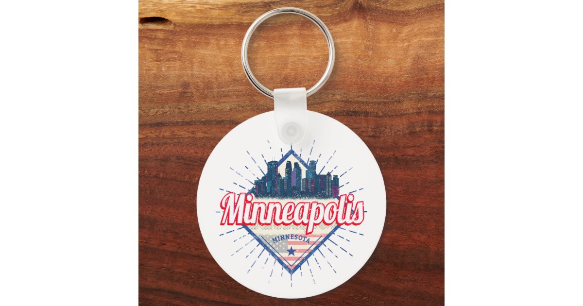 Minneapolis Minnesota USA Skyline United States Keychain | Zazzle