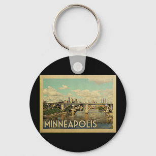 Minneapolis Minnesota Vintage Travel Keychain