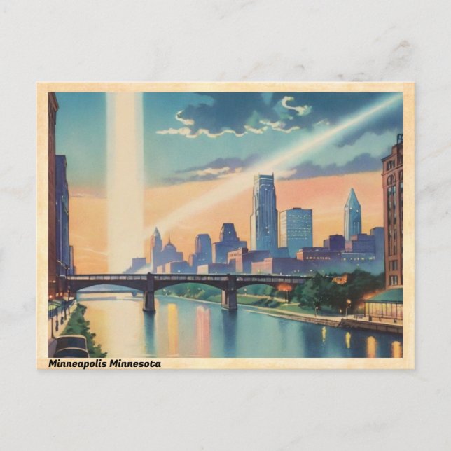 Minneapolis Minnesota Vintage Travel Postcard (Front)