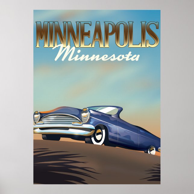 Minneapolis, Minnesota vintage travel poster (Front)