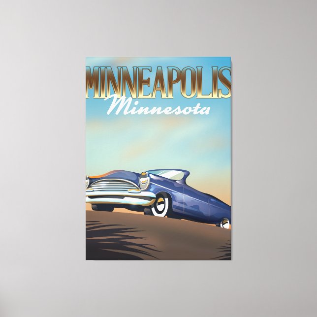Minneapolis, Minnesota vintage travel poster Canvas Print (Front)