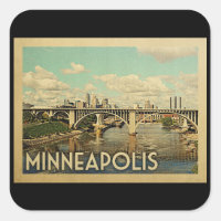 Minneapolis Minnesota Vintage Travel Stickers