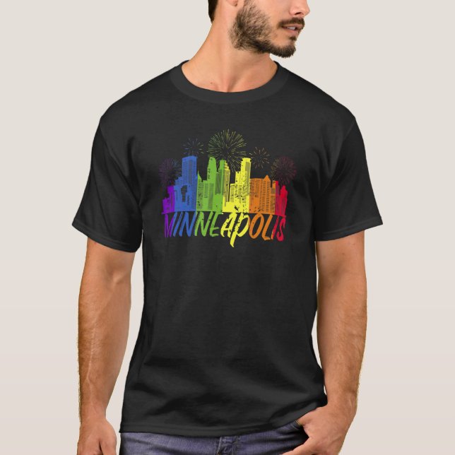 Minneapolis Pride Skyline  Pride Parade Minneapoli T-Shirt (Front)
