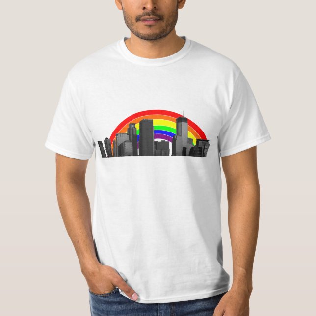 Minneapolis Rainbow Skyline T-Shirt (Front)