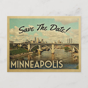Minneapolis Save The Date Vintage Postcards