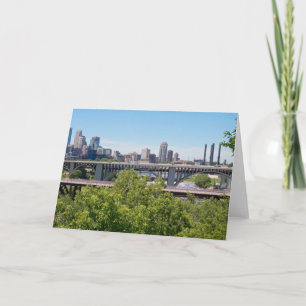 Minneapolis Skyline and Bridges Card