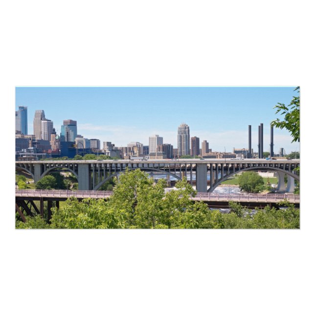 Minneapolis Skyline and Bridges Card (Front)