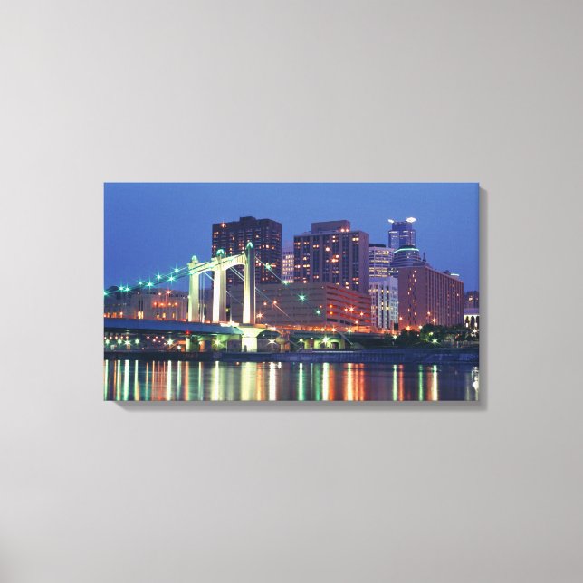 Minneapolis Skyline at Night Canvas Print (Front)