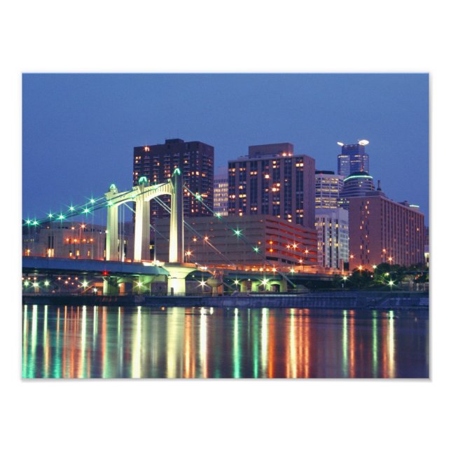 Minneapolis Skyline at Night Photo Print (Front)