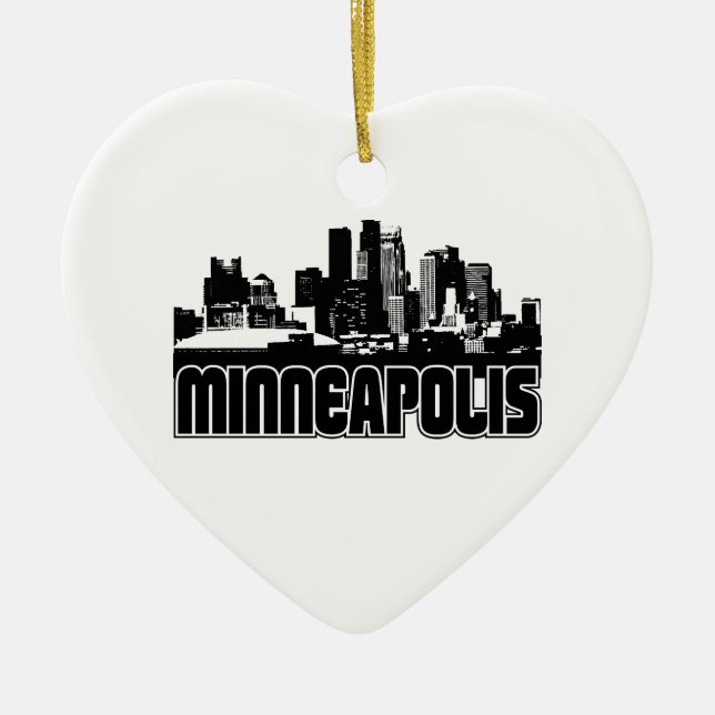 Minneapolis Skyline Ceramic Ornament (Front)
