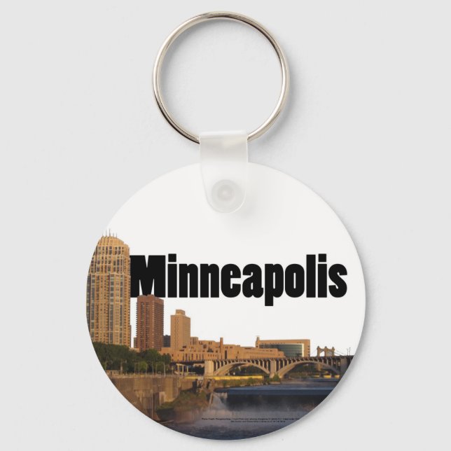 Minneapolis Skyline with Minneapolis in the Sky Keychain (Front)