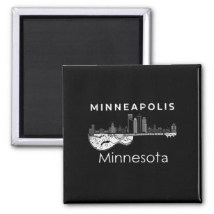 Minneapolis Souvenir Men Minnesota Music Guitar Magnet