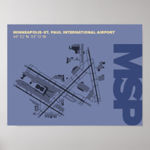 Minneapolis-St. Paul Airport (MSP) Diagram Poster